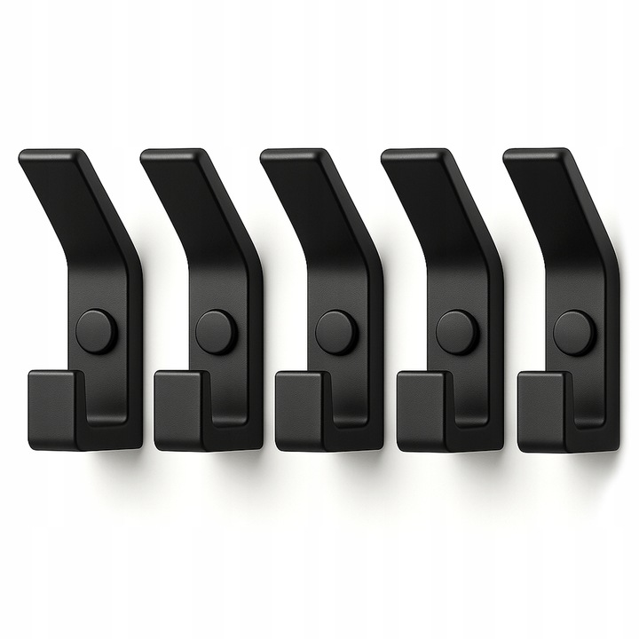 5 szt - Wieszak ścienny haczyk na ubrania metalowy podwójny CZARNY