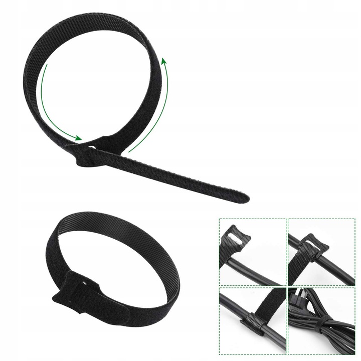 OPASKA RZEP paski organizer do kabli OPASKA TAŚMA RZEPOWA 30 sztuk