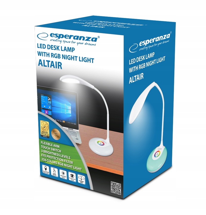 LAMPKA LED BIURKOWA LAMPA NA BIURKO 256 KOLORÓW RGB ZDROWA DLA OCZU