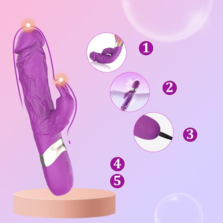 damski wibrator łechtaczk posuwisty z 7 różnymi funkcjami wibracji APP