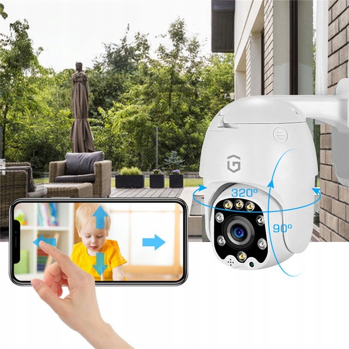 KAMERA ZEWNĘTRZNA IP WiFi OBROTOWA 8 MPX 8 MP 4K IP66 ZOOM 5X DETEKCJA