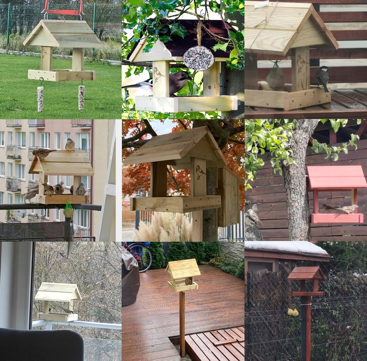 ECO Karmnik Dla Ptaków XXL+ DREWNIANY Solidny DIY Łatwy Montaż BUDKA