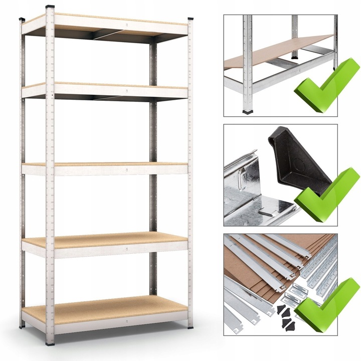 Regał metalowy MALOWANY 180x75x40 175kg/5p TM SMART REGALY