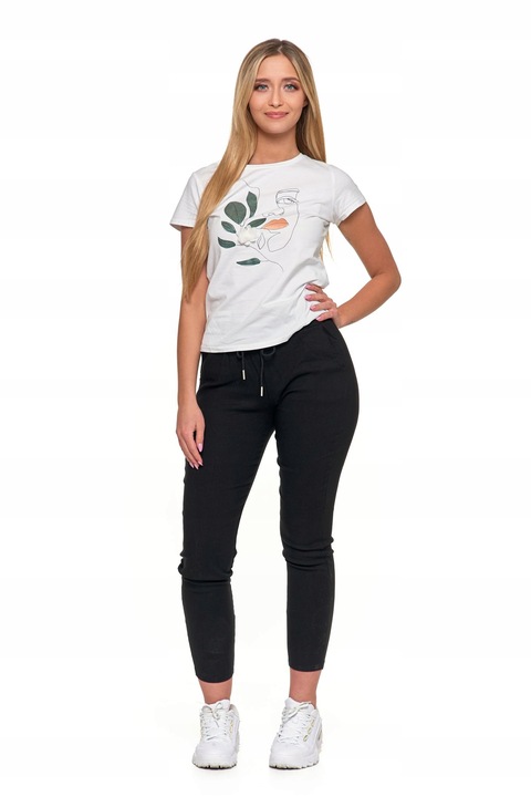 Spodnie Joggery Damskie Elastyczne z Wiązaniem Eleganckie Modne MORAJ