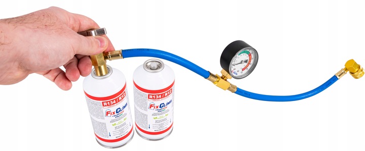 ZESTAW DO NAPEŁNIANIA KLIMATYZACJI AUT 2x GAZ R134A USZCZELNIACZ CZYNNIK