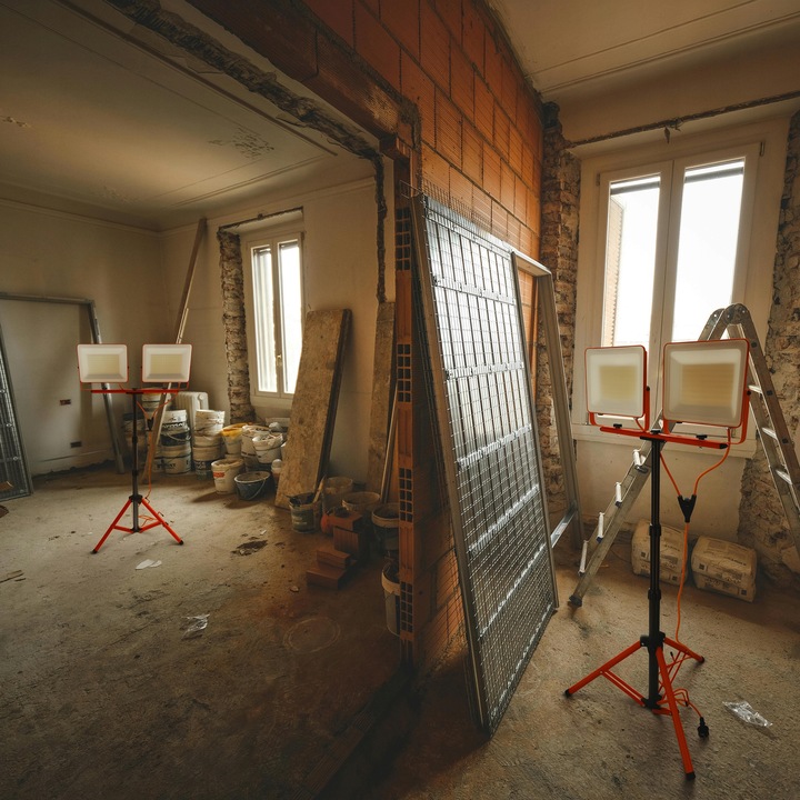 Halogen LED Statyw Budowlany Naświetlacz 2x 100W 10000lm Lampa Na