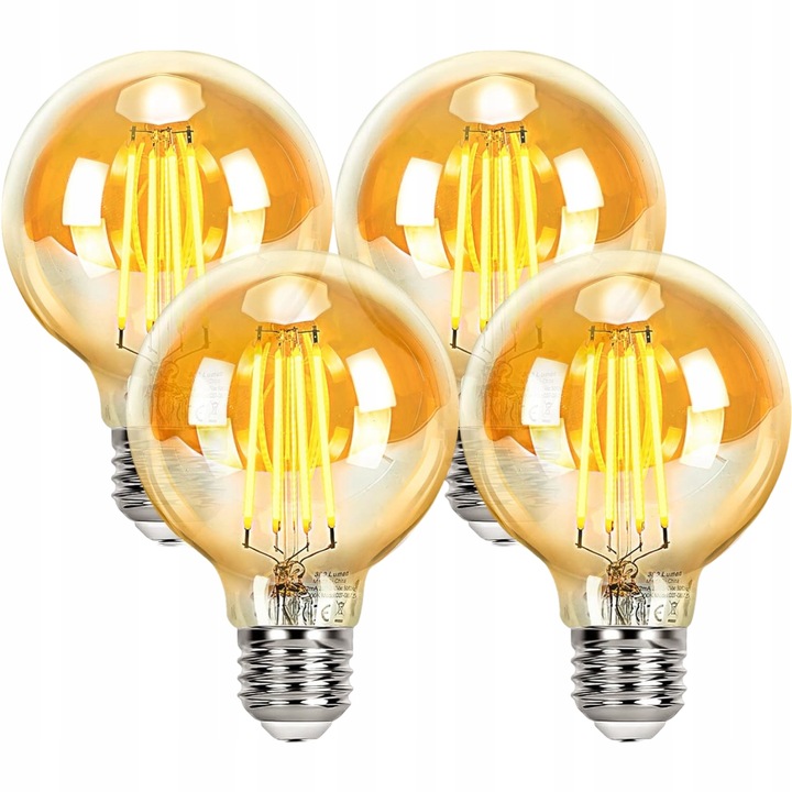Żarówka LED E27 Vintage Edison 2700K 4W Ciepła Biel Zestaw 4 Sztuki