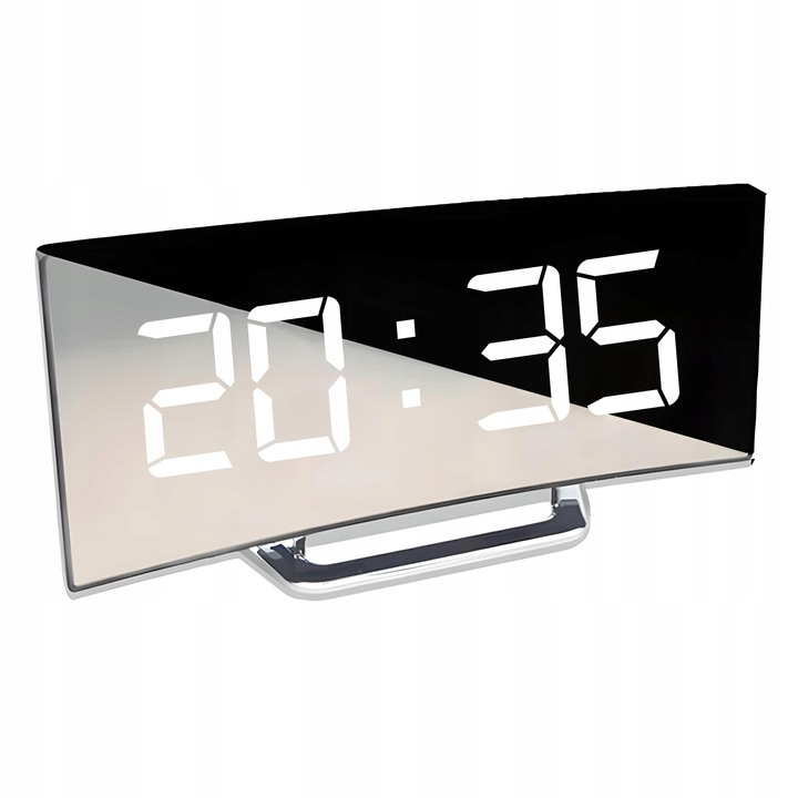 ZEGAR ELEKTRONICZNY BUDZIK LUSTRO STOJĄCY WYŚWIETLACZ LED TERMOMETR
