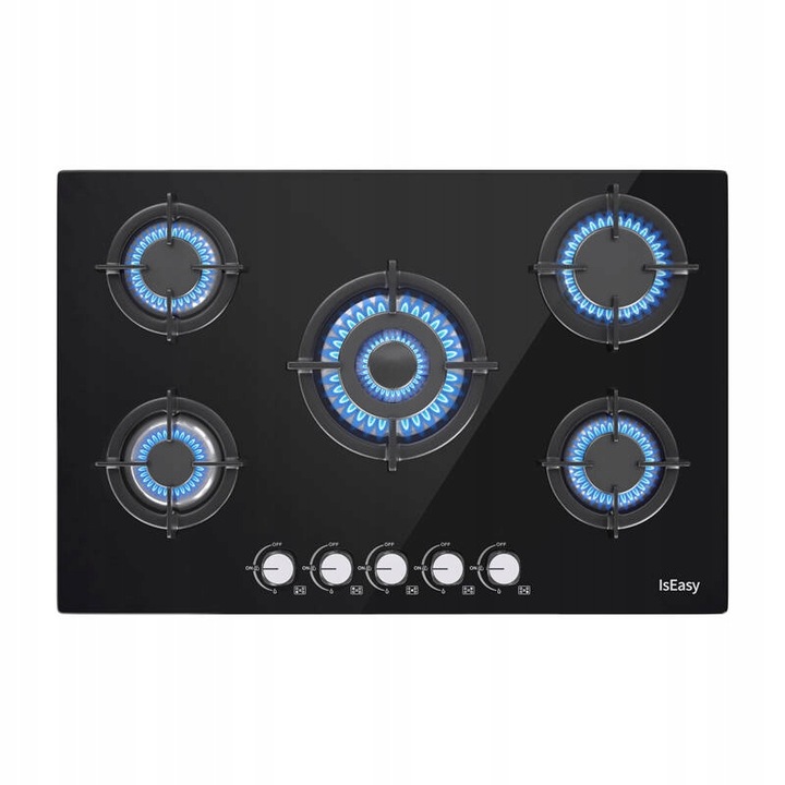 Płyta Gazowa Iseasy Mgbg-775 5 Żeliwnych Palników NG LPG Do Zabudowy