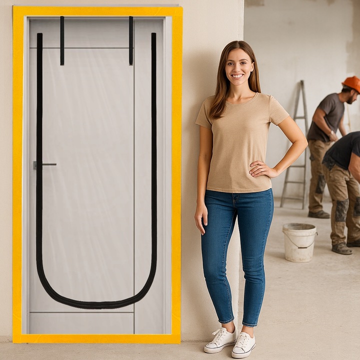 KURTYNA PRZECIWPYŁOWA Drzwi Remontowe Budowlane Z ZAMKIEM BŁYSKAWICZNYM