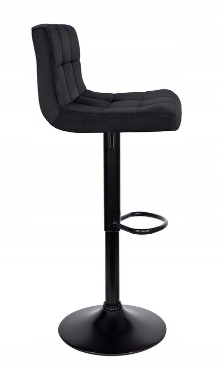Hoker barowy czarny tapicerowany welur z oparciem regulowany glamour