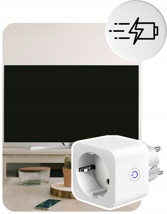 INTELIGENTNE GNIAZDKO STEROWANE WiFi ANDROID TUYA SMART POMIAR