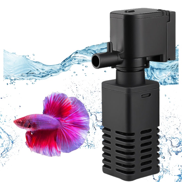 FILTR WEWNĘTRZNY PROFESJONLANY DO AKWARIUM POMPKA GĄBKOWY 4W 400L/h