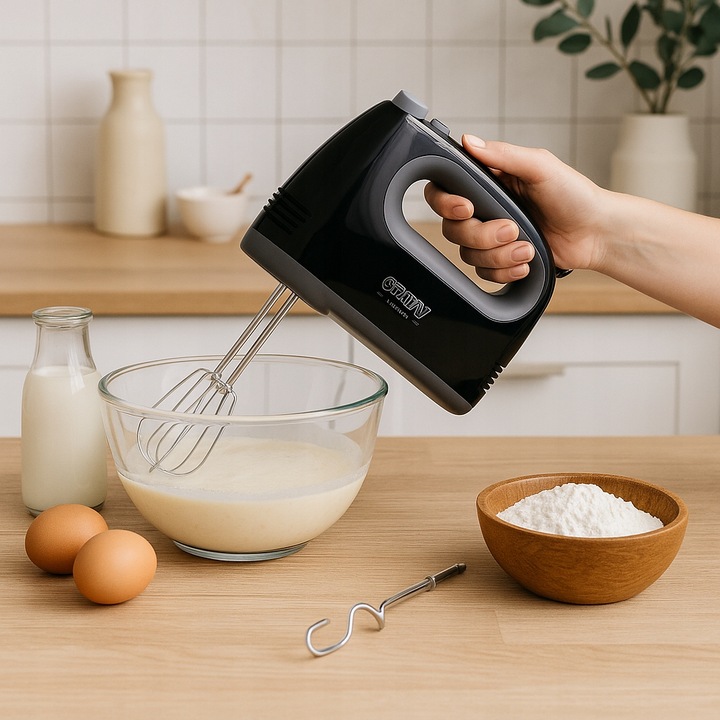 Mikser ręczny robot kuchenny 750W turbo 5 prędkości czarny