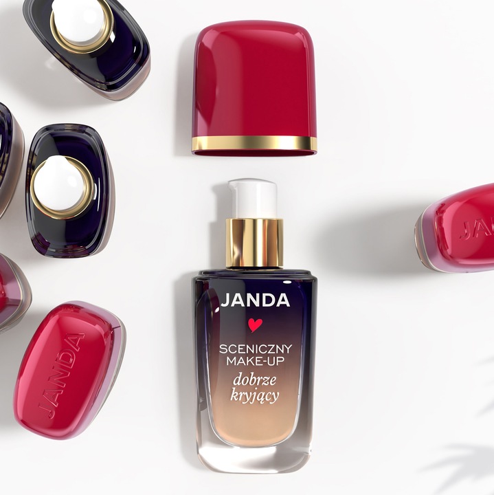 JANDA Make-up sceniczny kryjący 01 j.beż Fluid Bez efektu maski Wygładza