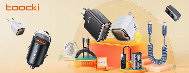 TOOCKI KABEL USB-A DO USB-C 100W PD 6A QC LCD 2 M do HUAWEI XIAOMI SAMSUNG