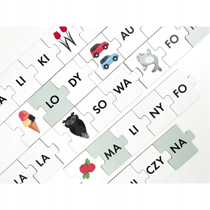 CZYTAM SYLABAMI. KSIĄŻKA + PUZZLE EDUKACYJNE. SYLABY NAUKA CZYTANIA PREZENT