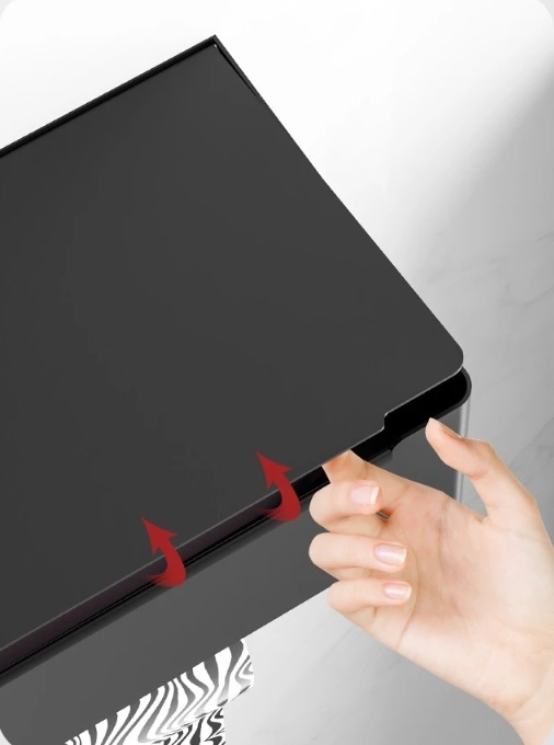 Uchwyt na Papier Toaletowy z Półką Wieszak Czarny POJEMNIK NA CHUSTECZKI WC