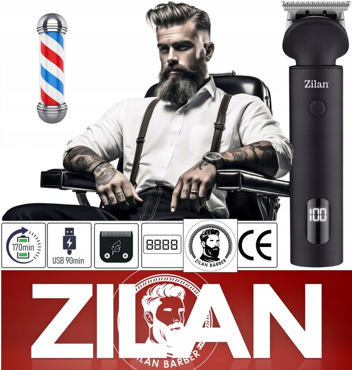 TRYMER GOLARKA STRZYŻENIE GOLENIE BRODY WŁOSÓW BEZPRZEWODOWA XXL USB