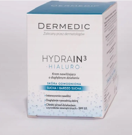 2x Krem Nawilżający Dermedic Hydrain 3 Dzień i Noc 50ml Zestaw Skóra Sucha