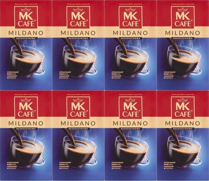 Kawa bezkofeinowa mielona MK Cafe Mildano 250 g x8
