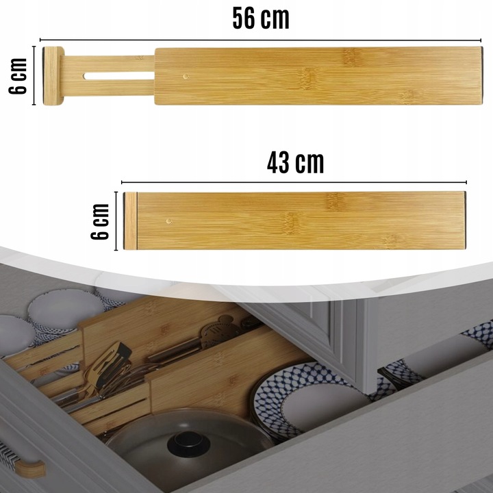 ZESTAW 4x ORGANIZER DO SZUFLADY NA SKARPETKI KUCHENNY DO SZUFLAD