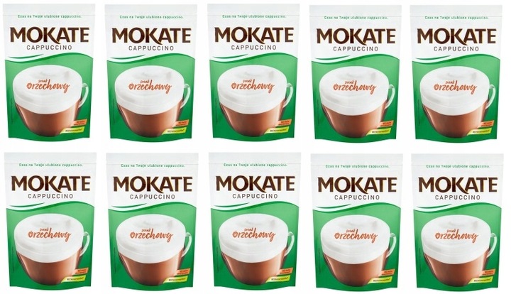 10x 110g MOKATE Cappuccino o smaku orzechowym KARTON