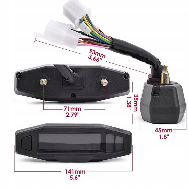 UNIWERSALNY LICZNIK CYFROWY MOTOCYKL QUAD LCD LED PRĘDKOŚCIOMIERZ SKUTER