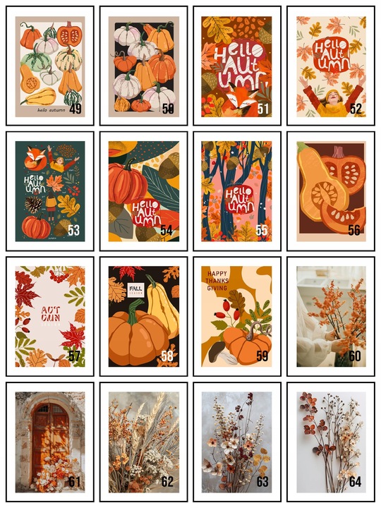 Obraz 30x40 Jesień Jesienne DUŻO WZORÓW plakaty dekoracja do salonu