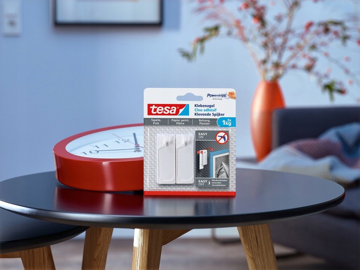 TESA Gwóźdź samoprzylepny do obrazów - Haczyki ścienne białe 1kg x2