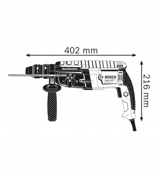 MŁOTOWIERTARKA BOSCH 880W 3,2J GBH 2-28F + WALIZKA