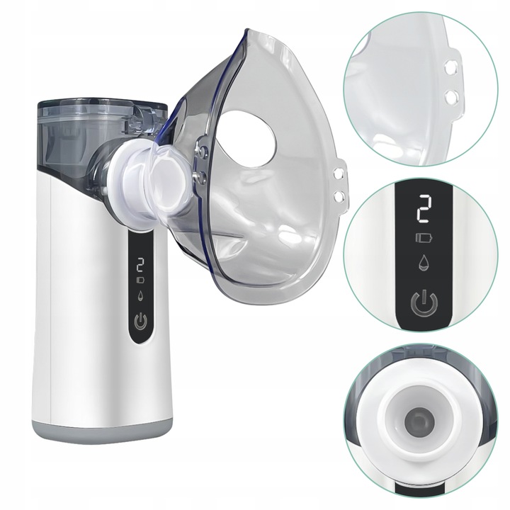 INHALATOR NEBULIZATOR DLA DZIECI DOROSŁYCH SIATECZKOWY PRZENOŚNY BEZPRZEWOD
