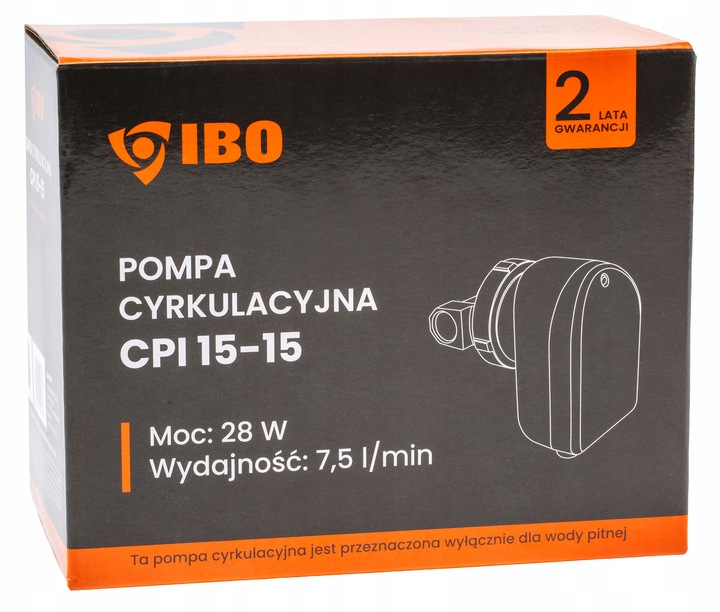 POMPA CYRKULACYJNA OBIEGOWA CWU DO WODY Z KABLEM ENERGOOSZCZĘDNA CPI