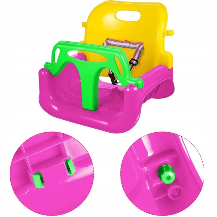 Huśtawka Ogrodowa Modułowa domowa dla Dzieci 3w1 Mocna na Linach Bezpieczna