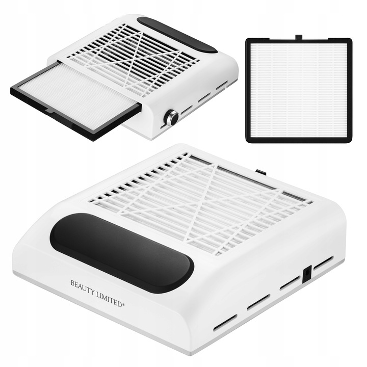 POCHŁANIACZ PYŁU DO PAZNOKCI FREZARKI BIAŁY FILTR KASETOWY HEPA MOC 80W