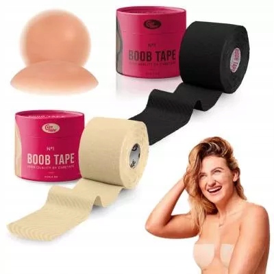 CureTape Taśma do biustu 5x5 z nasutnikami beż