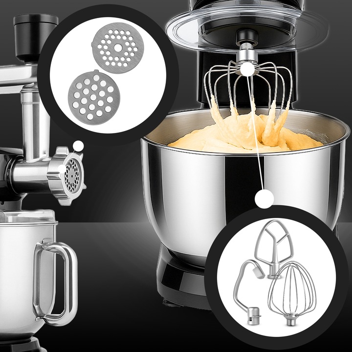 ROBOT KUCHENNY PLANETARNY Z MISĄ BLENDER MASZYNKA DO MIĘSA MIKSER 5w1