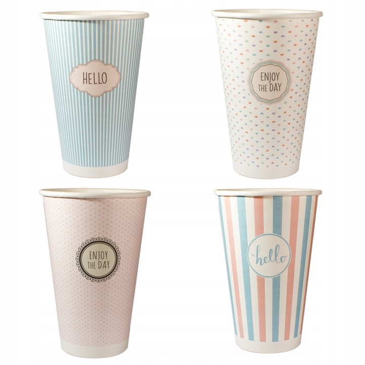 KUBKI PAPIEROWE DO KAWY PAST 400ML + WIECZKA 50SZT (do dalszej odsprzedaży)
