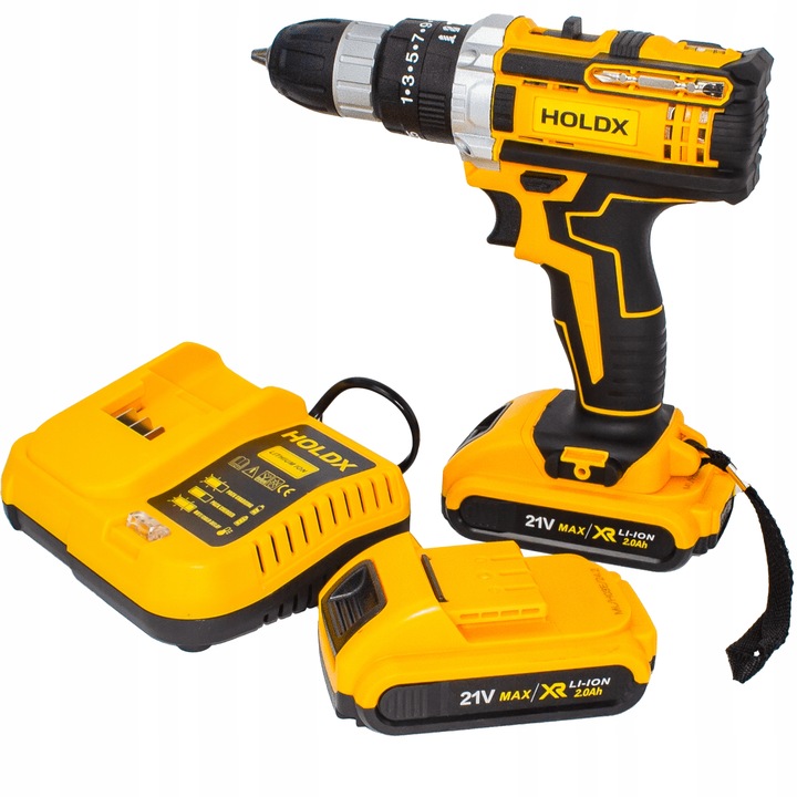 WIERTARKO WKRĘTARKA UDAROWA HOLDX DUŻY ZESTAW NARZĘDZI 2x AKU BITY