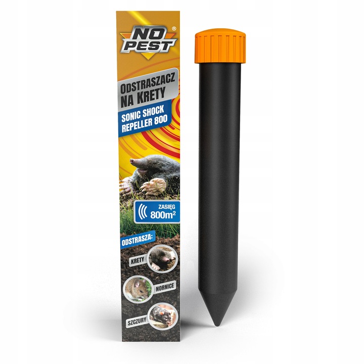 ODSTRASZACZ NA KRETY NORNICE SZCZURY ODSTRASZACZ KRETÓW NORNIC DO 800