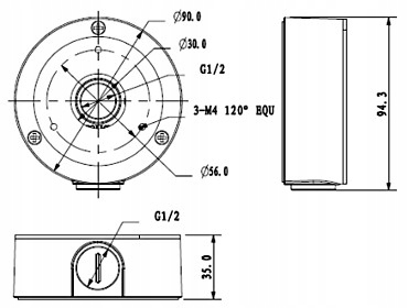 Puszka montażowa adapter do kamer cctv uchwyt DVS PFA134 BLACK dahua