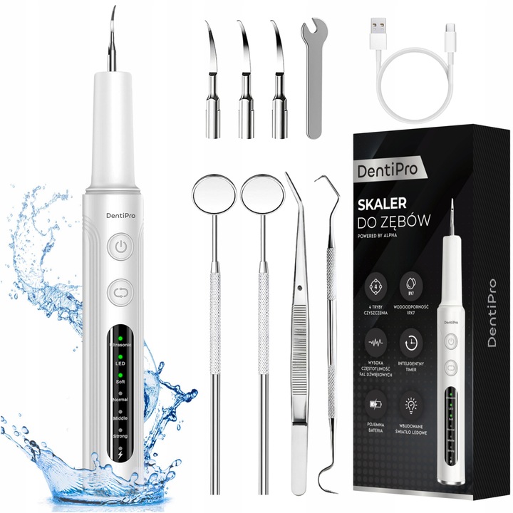 Skaler Ultradźwiękowy Dentystyczny Do Zębów - 4 tryby do usuwania