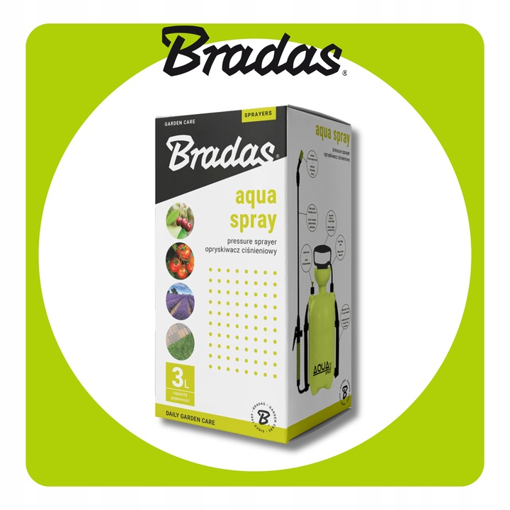 OPRYSKIWACZ CIŚNIENIOWY RĘCZNY 3 L LANCA AQUA SPRAY LIME BRADAS