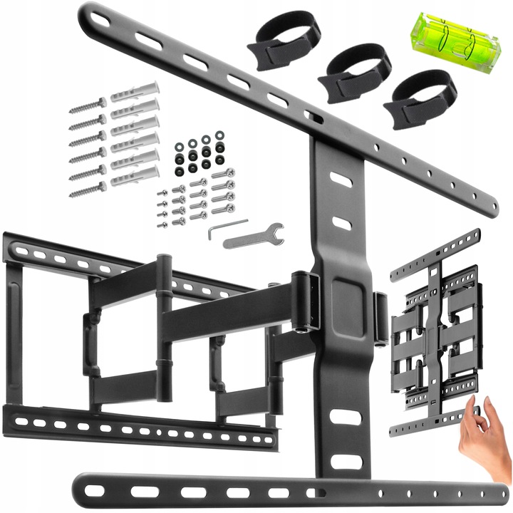 UCHWYT DO TELEWIZORA 43-90 CALI EXTRA MOCNY DO 60KG ULTRA PŁASKI TYLKO 27MM