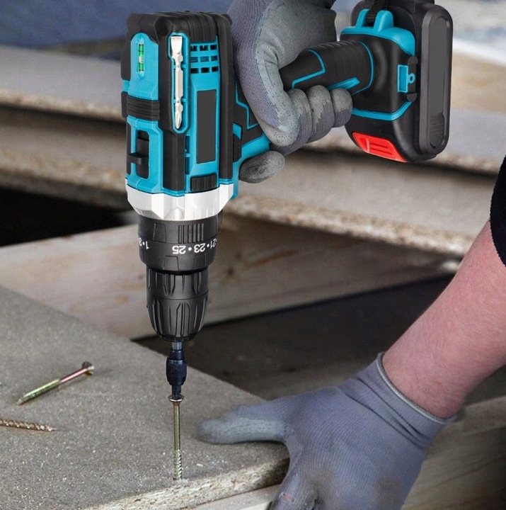 WIERTARKO-WKRĘTARKA AKUMULATOROWA 21V NIEBIESKA 2 AKUMULATORY 2.0Ah