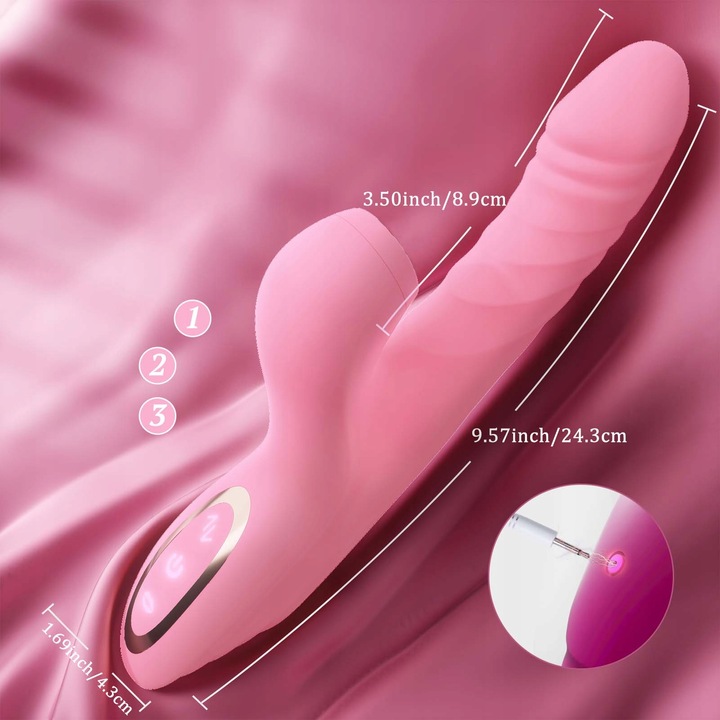 wibrator damski do lechtaczki z funkcją lizania ssania i pchania 10wibracji