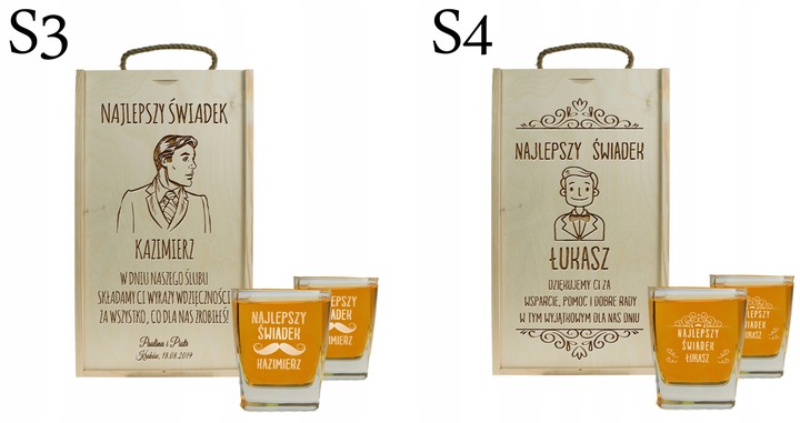 PUDEŁKO NA ALKOHOL PODZIĘKOWANIE DLA ŚWIADKOWEJ ŚWIADKA GRAWER PREZENT