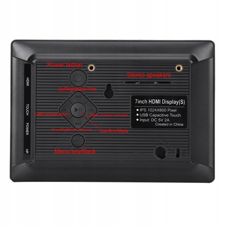 LCD 7" (H) IPS HDMI 1024*600 Raspberry Pi