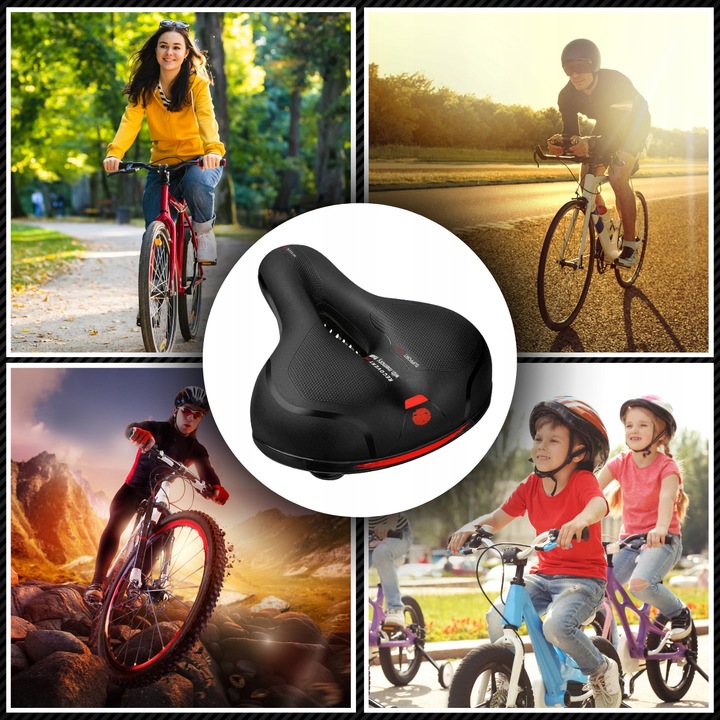 WYGODNE SIODEŁKO ROWEROWE SIODŁO SPORTOWE MIĘKKIE SZEROKIE EXTRA WENTYLACJA