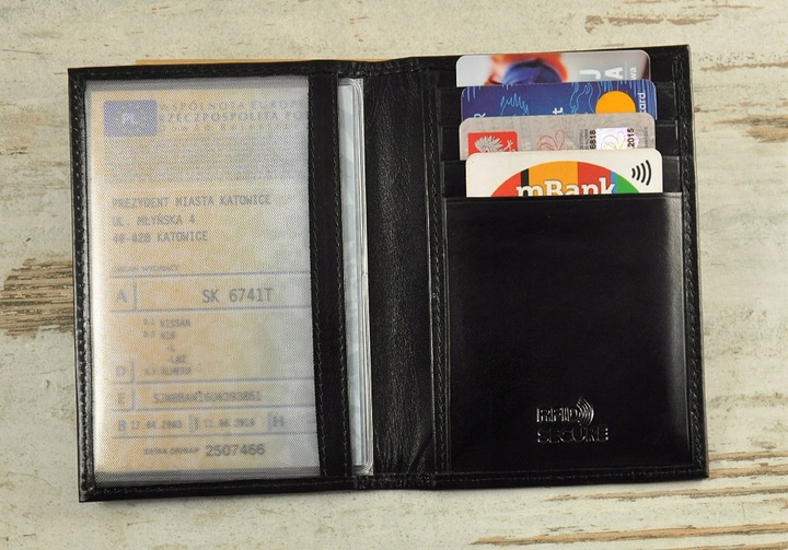 skórzane ETUI -ROVICKY- dowód rejestracyjny dokumenty karty No1 blc